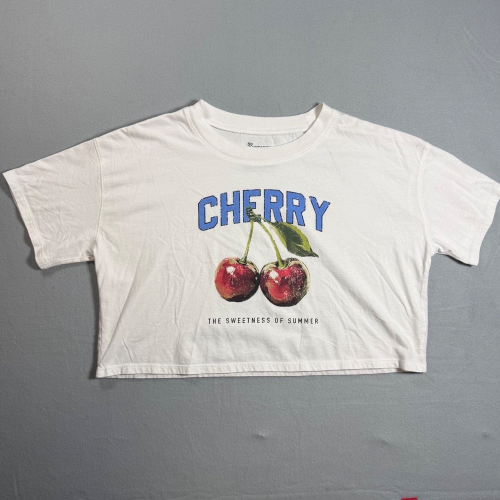 No Boundaries Crop Top Juniors Small White Excellent 100% Cotton